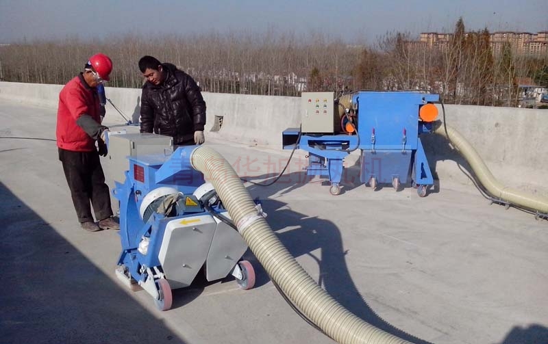 混凝土地面拋丸機、水泥路面打毛粗化機-移動施工方便操作